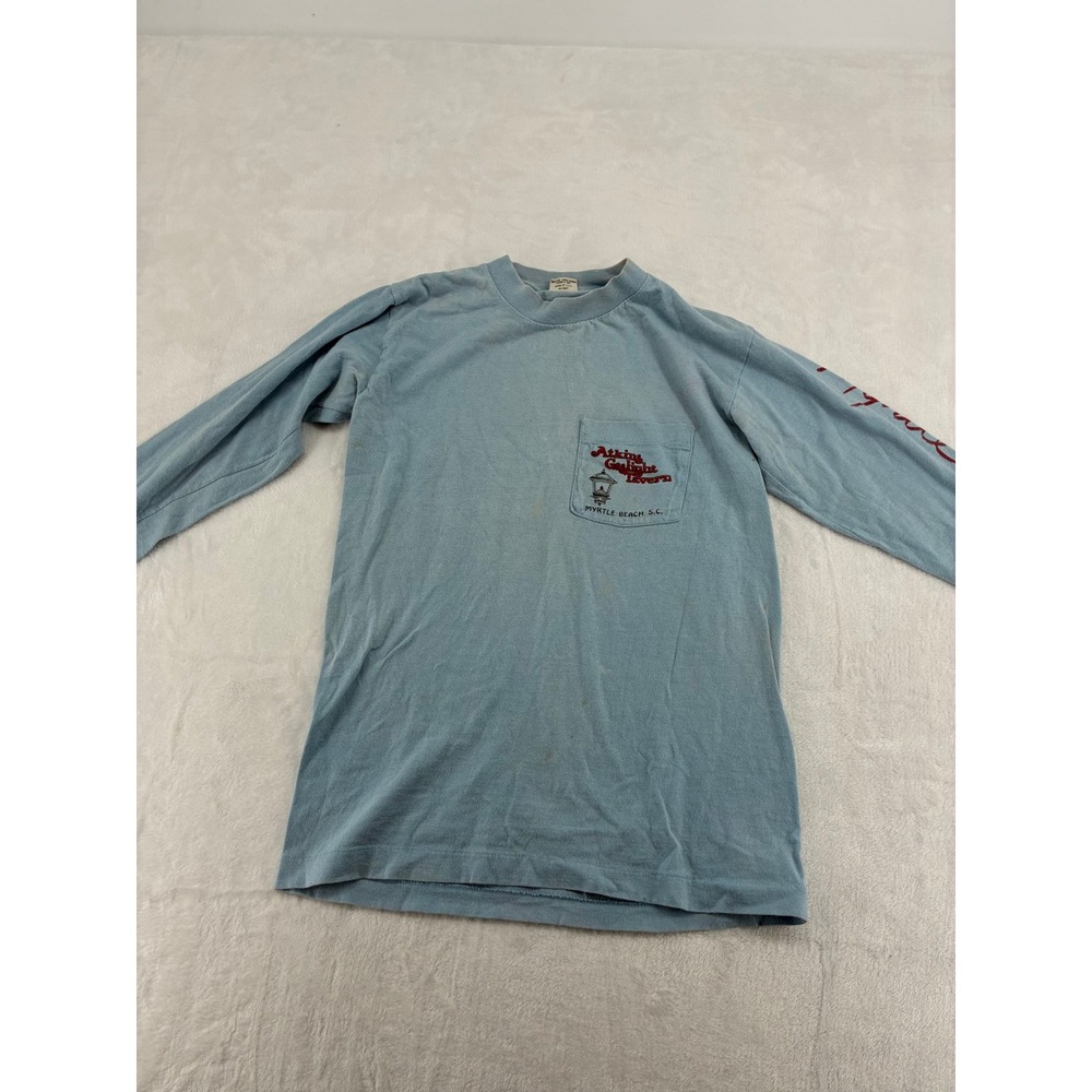 Vintage Atkins Gaslight Tavern Womens Small Long Sleeve T-Shirt Graphic Pocket